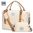 Mochila WOOMADA Weekender Overnight para mulheres bege e marrom