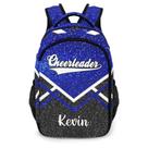 Mochila XOZOTY Bling Print Blue Cheerleader Cheer com nome
