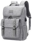 Mochila YALUNDISI Vintage Travel Laptop 15,6" USB Cinza