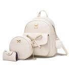 Mochila ZGWJ Mini Leather Bowknot para mulheres bege