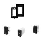 Mód. Tomada USB + Mód. Tomada 10A + Mód. Interruptor Paralelo + Placa 3 Mód. 4x2 Habitat Black - Fame Mód. Tomada USB + Mód. Tomada 10A + Mód. Interruptor Paralelo + Placa 3 Mód. 4x2 Habitat Black - Fame