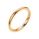 Moda contratada 2mm fino mão polido anel de cauda feminino anel de casal