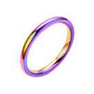 Moda contratada 2mm fino mão polido anel de cauda feminino anel de casal