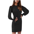 Moda feminina cor sólida com decote em O manga borboleta Slim Fit saia sexy
