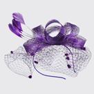 Moda feminina Fascinator Penny Mesh Hat Fitas e penas Chapéu de festa de casamento