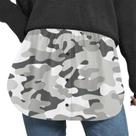 Moda feminina impressão botão cintura extensor slim casual elástico mini saia