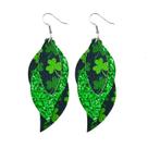 Moda feminina St Patrick's Day Green Drop Shape Printing Brincos Ear Studs