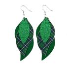 Moda feminina St Patrick's Day Green Drop Shape Printing Brincos Ear Studs