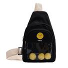 Moda feminina tendência cor sólida bonito padrão lona peito bolsa bolso