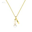 Moda modelo vestido colar de profissao folheado a ouro 18k