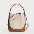 Moda nova bolsa feminina marrom estilo coreano cordão portátil crossbody saco balde de cordão largo