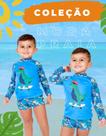 Moda praia camisa proteção azul tamanho 1
