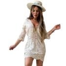 Moda Praia Feminina Chemise /Saida de Praia Chic Boho Elegante /Veestido Renda Bata 2814