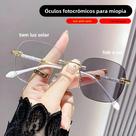 Moda sem aro fotocromático miopia óculos feminino anti-luz azul computador óculos ópticos prescrição