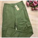 MODAS DOMI Calça Alfaiataria Cargo Elastico na Cintura 109