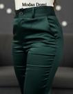 Modas Domi Calça Cetim Bolsos Laterais Cintura Alta Estilo Social 88600