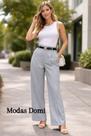 Modas Domi Calça Feminina Pantalona Amarante Modelo Novo 168