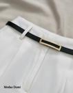 Modas Domi Calça Pantalona de Amarante com Cinto Coleção Nova 8441