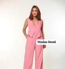 Modas Domi- Conjunto Feminino Calça e Colete Luis Twill 90802