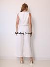 Modas Domi -Conjunto Feminino Colete e Calça Pantacourt Luis Twill 91108