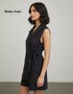 Modas Domi MacacãoFeminino LuisTwillCorteAssimétricoDetalhe Laço Lateral Com Ajuste Na Cintura 89800