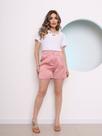 MODAS DOMI Short Feminino Cetim Cintura Alta Moderno C182