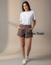 Modas Domi Short Sarja Feminino Detalhes Coloridos Estilo Descontraído Moda Casual Moderno 002
