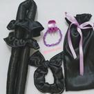 modelador porta modelador e xuxa para cabelo de cetim preto