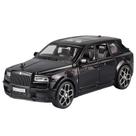 Modelo de carro fundido sob pressão, escala 1:32, SUV preto Cullinan com pneus de borracha Modelo de carro fundido sob pressão, escala 1:32, SUV preto Cullinan com pneus de borracha