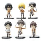 Modelo de coleção de brinquedos de figuras de anime decorativo, 6 peças Mikasas Levi