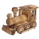 Modelo de locomotiva de madeira: simulação de trem a vapor, decoração de casa