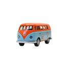 Modelo de ônibus vintage fundido sob pressão em escala 1:36 com luzes e sons