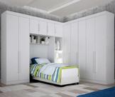 Modulado Solteiro Orion 100%MDF Branco - Leifer Móveis Modulado Solteiro Orion 100%MDF Branco - Leifer Móveis