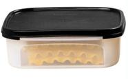 Modular Quadrado 1,2 litros Transparente com tampa preta Tupperware