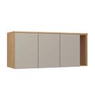 Módulo Aéreo para Quarto 3 Portas Elegance Cinza/Angelin/Níquel