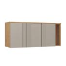 Módulo Aéreo para Quarto 3 Portas Elegance Cinza/Angelin/Níquel
