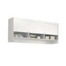 Módulo Armário Aéreo Algodão Doce 100% MDF c/ Nicho Decorativo Branco - Bela Móveis
