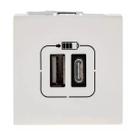 Módulo Carregador 2x USB Tipo A+C 3A Branco Pial Plus+