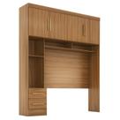 Módulo Closet Smart Aéreo com Criado 2 Gavetas com Maleiro Bege/Cinamomo