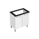 Módulo Cozinha Bertolini Evidence Balcão p/ Cooktop 7174 c/ 2 Portas Branco