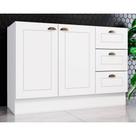 Módulo Cozinha Henn Americana Balcão 2 Portas e 3 Gavetas s/ Tampo Branco