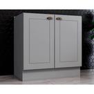 Módulo Cozinha Henn Americana Balcão c/ 2 Portas s/ Tampo 80cm Cinza