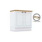 Módulo Cozinha Henn Americana Balcão c/ Tampo p/ Cooktop c/ 2 Portas 80cm Branco-Henn