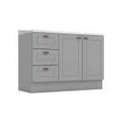 Módulo Cozinha Henn Americana Balcão p/ Pia c/ Tampo c/ 2 Portas e 3 Gavetas 120cm Cinza-Henn