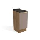 Módulo Cozinha Kappesberg Botanic Balcão Botanic M621 1 Porta c/Tampo 40cm Nogueira/Fendi/Preto - Kappesberg