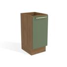 Módulo Cozinha Kappesberg Botanic Balcão Botanic M621 c/ 1 Porta s/Tampo 40cm Nogueira/Verde Oliva - Kappesberg