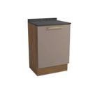 Módulo Cozinha Kappesberg Botanic Balcão Botanic M629 1 Porta c/Tampo 60cm Nogueira/Fendi/Cinzel - Kappesberg