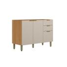 Módulo Cozinha Linea Selene Selene s/Tampo c/2 pta e 3 Gav 120cm Jequitiba/Off White Fosco Linea Brasil Módulo Cozinha Linea Selene Selene s/Tampo c/2 pta e 3 Gav 120cm Jequitiba/Off White Fosco Linea Brasil