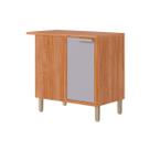 Módulo Cozinha MGM Estela Balcão c/ Tampo Nicho de Canto c/ 1 Porta 92cm Cinamomo/Platina-MGM