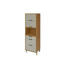 Módulo Cozinha Nesher Imperatriz Paneleiro Torre Quente 1Forno c/2Ptas e 3Gavs 70cm Freijo/Off White-Nesher